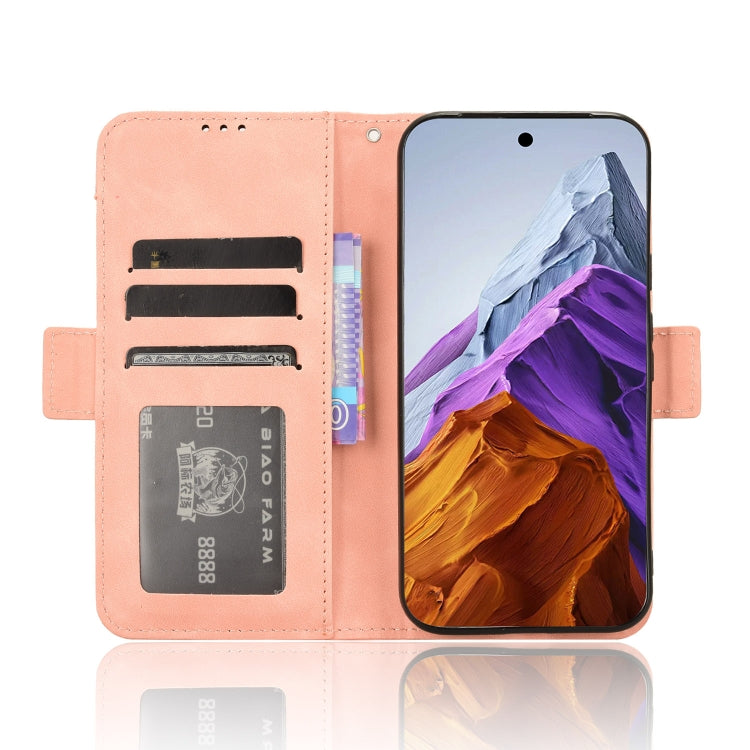 For Google Pixel 9 Skin Feel Calf Texture Card Slots Leather Phone Case(Pink)