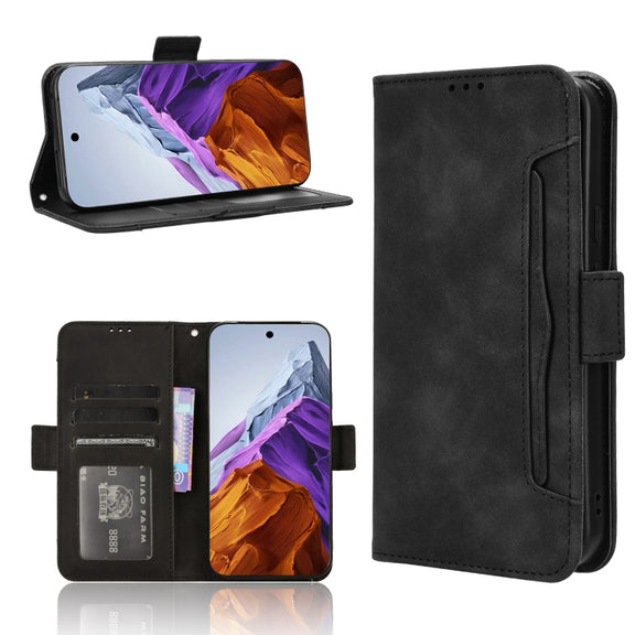 For Google Pixel 9 Skin Feel Calf Texture Card Slots Leather Phone Case(Black)