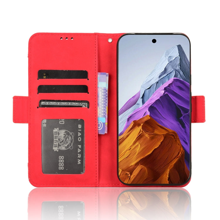 For Google Pixel 9 Skin Feel Calf Texture Card Slots Leather Phone Case(Red)