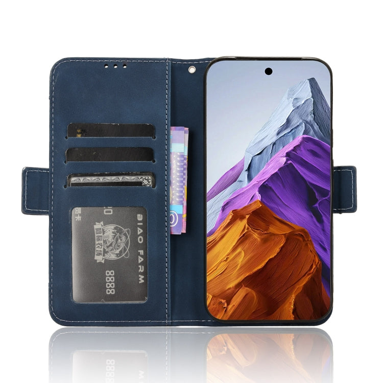 For Google Pixel 9 Skin Feel Calf Texture Card Slots Leather Phone Case(Blue)