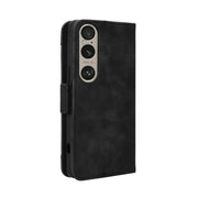 For Sony Xperia 1 VI 2024 Skin Feel Calf Texture Card Slots Leather Phone Case(Black)