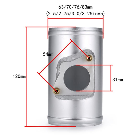 63mm XH-UN603 Car Modified Engine Air Flow Meter Flange Intake Sensor Base for Honda / Toyota / Subaru / Mazda