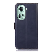 For OPPO Reno11 5G Global Crazy Horse Top Layer Cowhide Leather Phone Case(Blue)