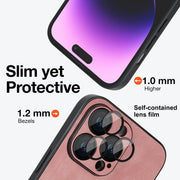 For iPhone 14 Pro Skin Feel Leather MagSafe Magnetic Phone Case(Pink)