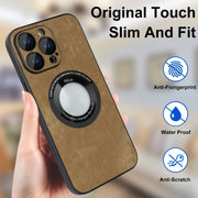 For iPhone 13 Skin Feel Leather MagSafe Magnetic Phone Case(Brown)