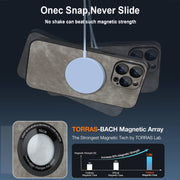 For iPhone 12 Skin Feel Leather MagSafe Magnetic Phone Case(Grey)