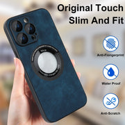 For iPhone 12 Pro Max Skin Feel Leather MagSafe Magnetic Phone Case(Blue)