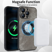For iPhone 11 Skin Feel Leather MagSafe Magnetic Phone Case(Grey)