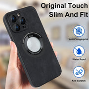 For iPhone 11 Pro Max Skin Feel Leather MagSafe Magnetic Phone Case(Black)