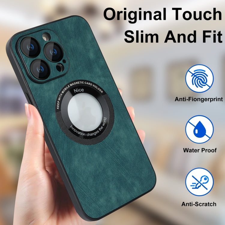 For iPhone 11 Pro Max Skin Feel Leather MagSafe Magnetic Phone Case(Green)