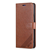 For vivo X100 5G AZNS Sheepskin Texture Flip Leather Phone Case(Brown)