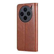 For vivo X100 5G AZNS Sheepskin Texture Flip Leather Phone Case(Brown)