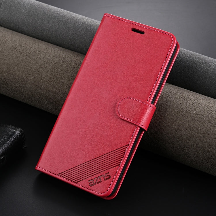 For vivo S18 Pro AZNS Sheepskin Texture Flip Leather Phone Case(Red)