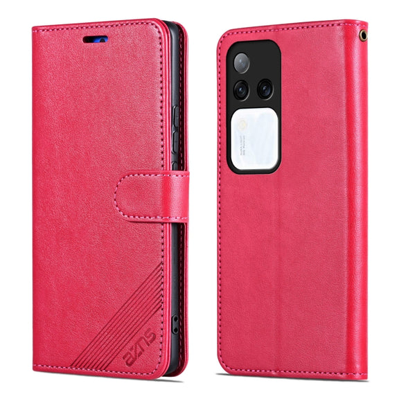 For vivo S18 Pro AZNS Sheepskin Texture Flip Leather Phone Case(Red)