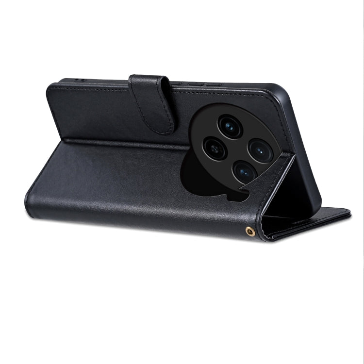 For vivo X100S AZNS Sheepskin Texture Flip Leather Phone Case(Black)