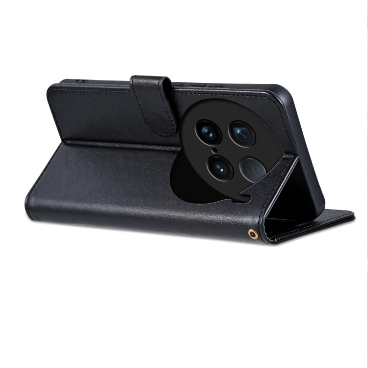 For vivo X100 Ultra AZNS Sheepskin Texture Flip Leather Phone Case(Black)