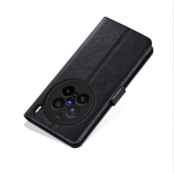 For vivo X200 Pro AZNS Sheepskin Texture Flip Leather Phone Case(Black)