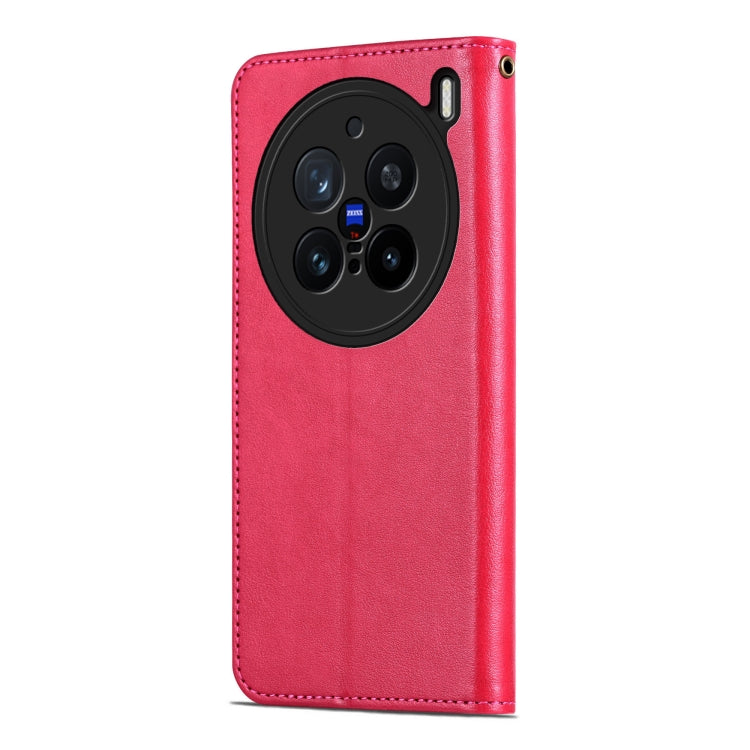 For vivo X200 Pro AZNS Sheepskin Texture Flip Leather Phone Case(Red)