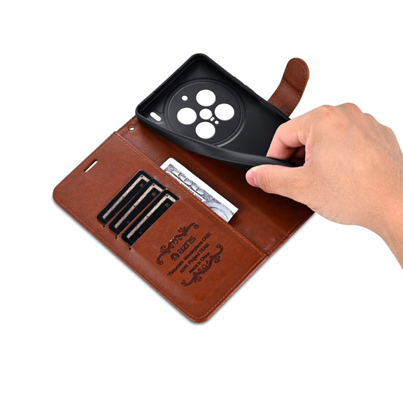 For vivo X200 Pro AZNS Sheepskin Texture Flip Leather Phone Case(Brown)