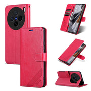 For vivo X200 AZNS Sheepskin Texture Flip Leather Phone Case(Red)