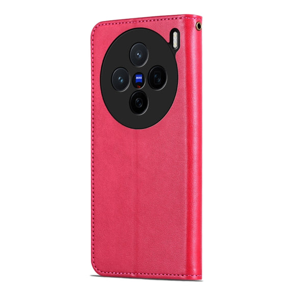 For vivo X200 AZNS Sheepskin Texture Flip Leather Phone Case(Red)