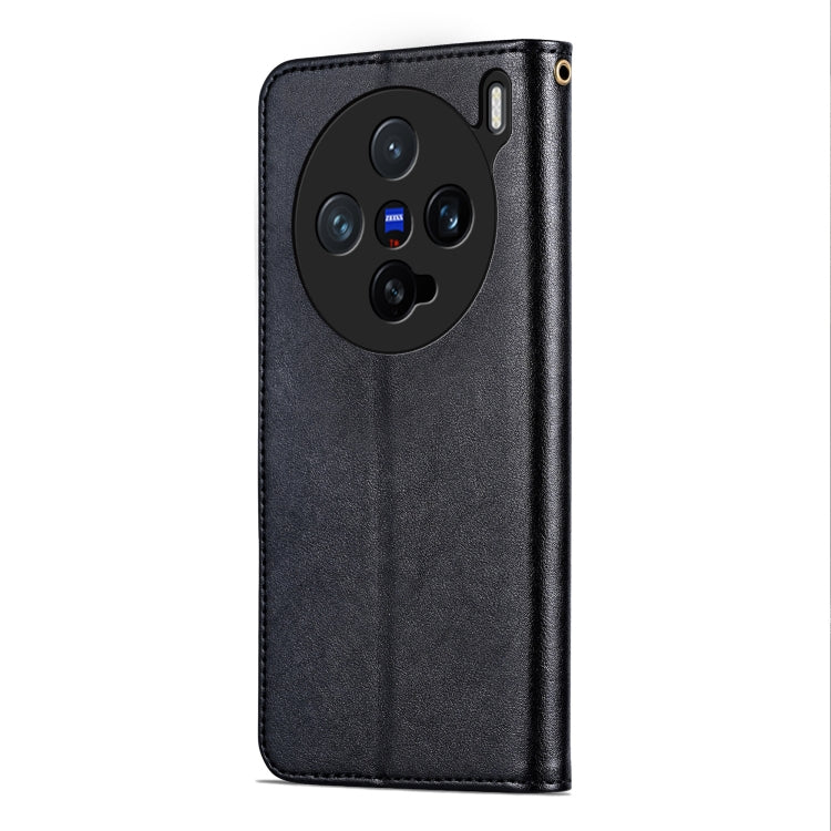 For vivo X200 Pro mini AZNS Sheepskin Texture Flip Leather Phone Case(Black)