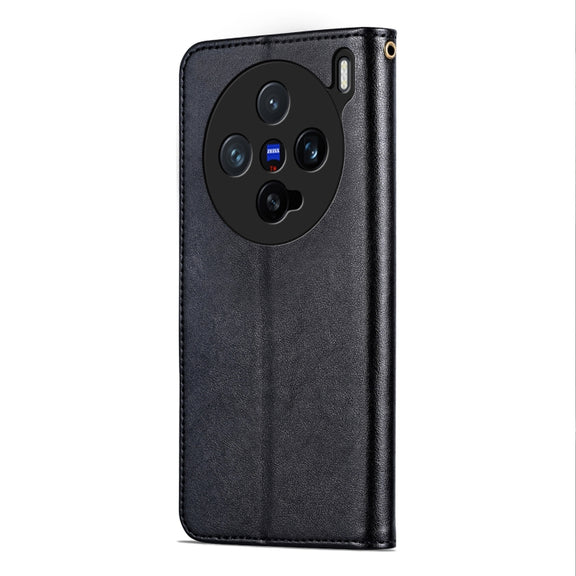 For vivo X200 Pro mini AZNS Sheepskin Texture Flip Leather Phone Case(Black)