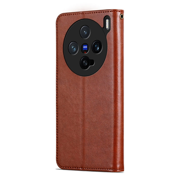 For vivo X200 Pro mini AZNS Sheepskin Texture Flip Leather Phone Case(Brown)