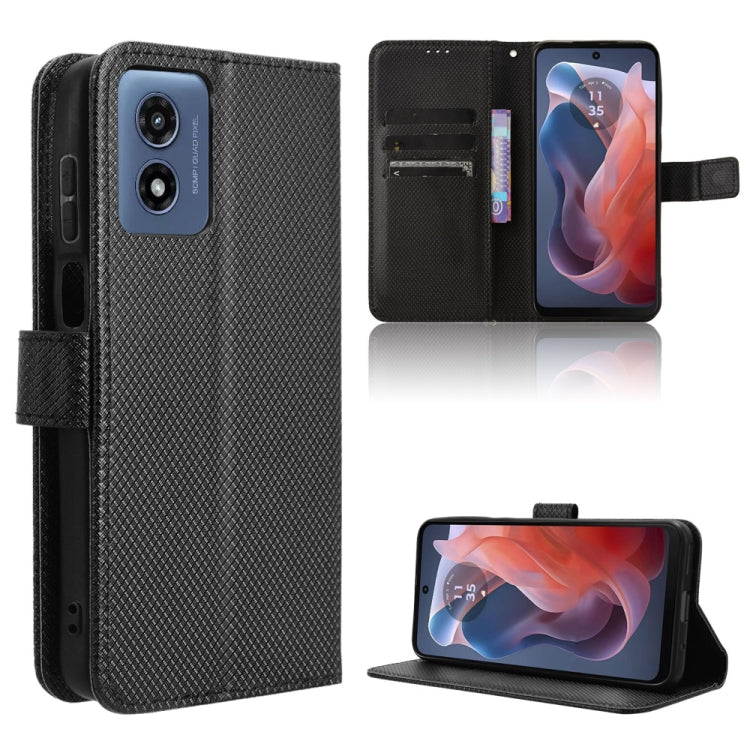 For Motorola Moto G Play 4G 2024 Diamond Texture Leather Phone Case(Black)