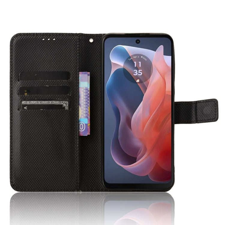 For Motorola Moto G Play 4G 2024 Diamond Texture Leather Phone Case(Black)