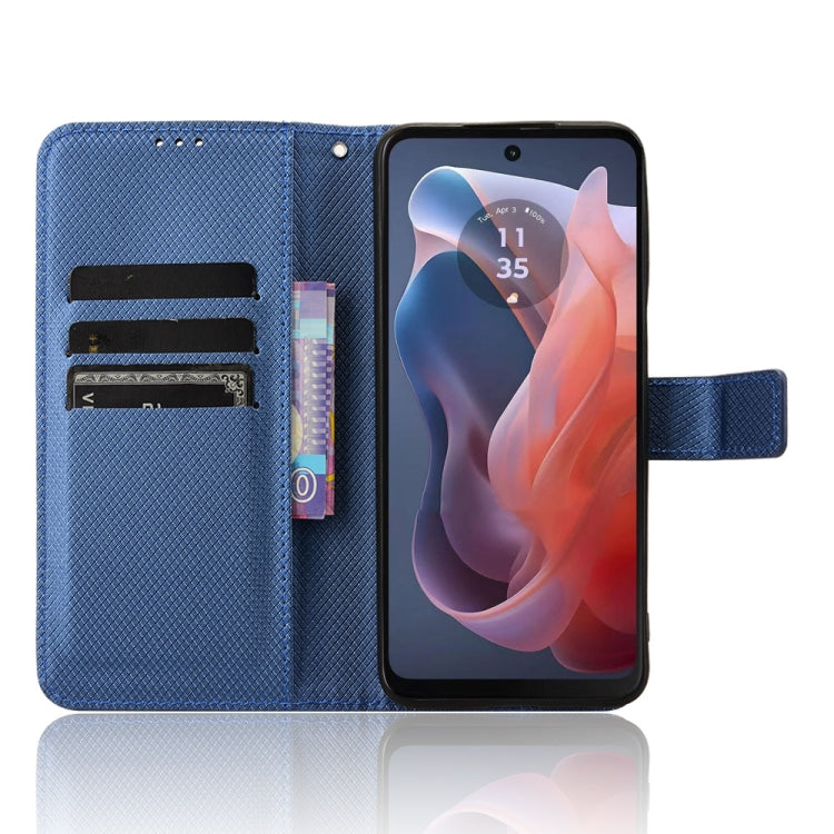 For Motorola Moto G Play 4G 2024 Diamond Texture Leather Phone Case(Blue)