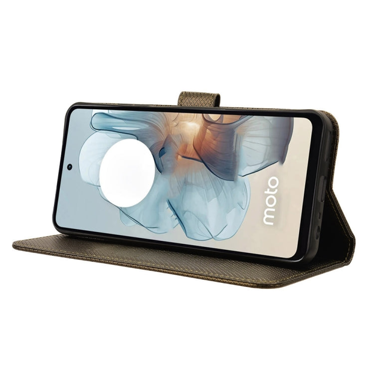 For Motorola Moto G Power 5G 2024 Diamond Texture Leather Phone Case(Brown)