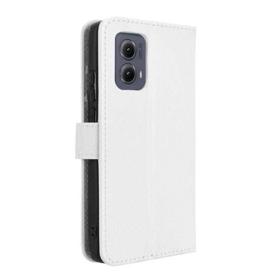For Motorola Edge 2024 5G Diamond Texture Leather Phone Case(White)