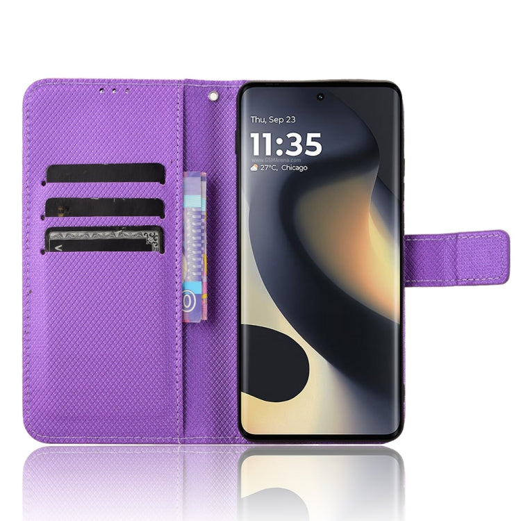 For Motorola Edge 2024 5G Diamond Texture Leather Phone Case(Purple)