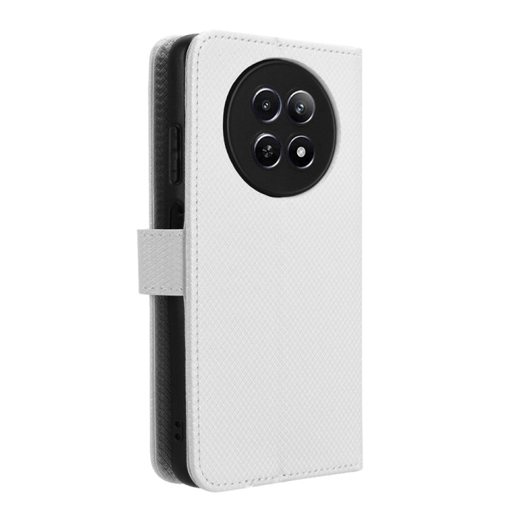 For Realme 12 5G / 12X 5G Diamond Texture Leather Phone Case(White)