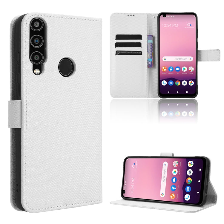 For Orbic Magic 5G R678EL Diamond Texture Leather Phone Case(White)