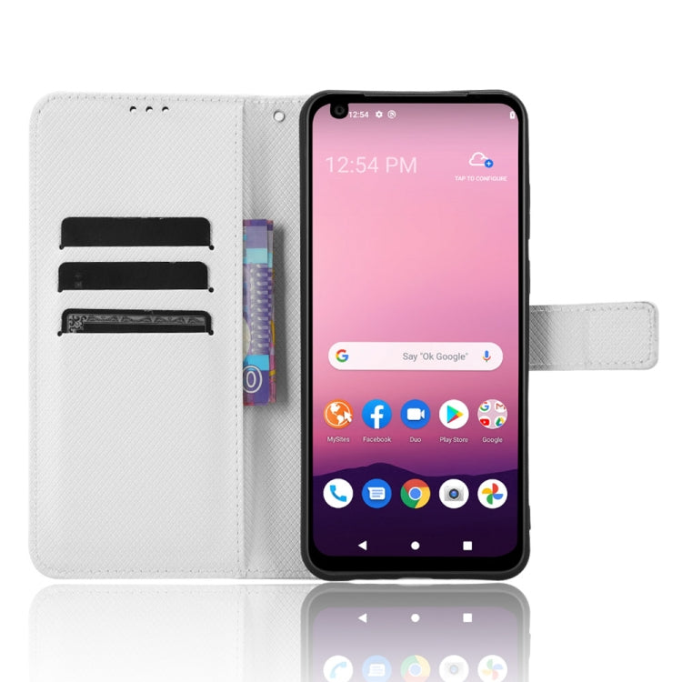 For Orbic Magic 5G R678EL Diamond Texture Leather Phone Case(White)