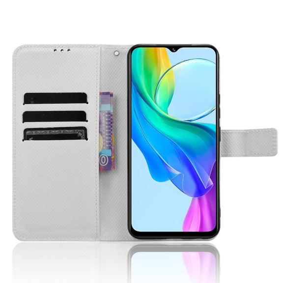 For vivo Y03 4G Diamond Texture Leather Phone Case(White)