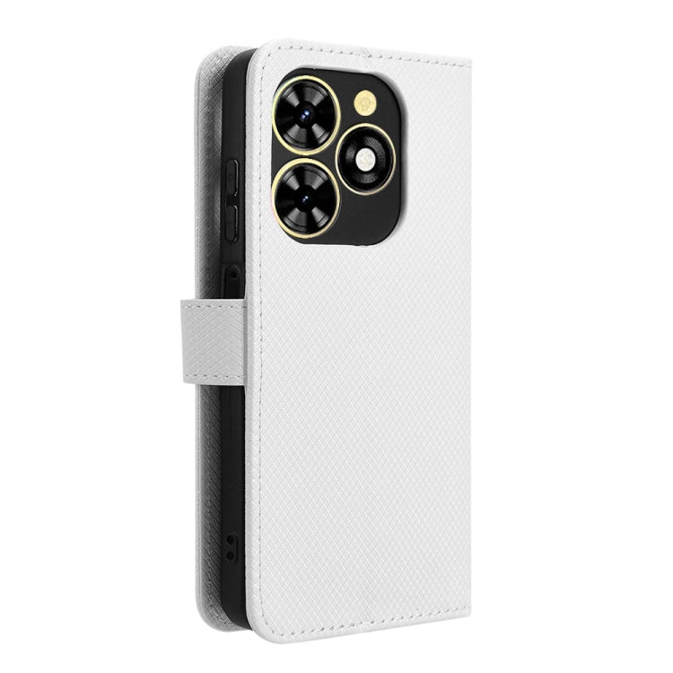 For Tecno Spark Go 2024 Diamond Texture Leather Phone Case(White)