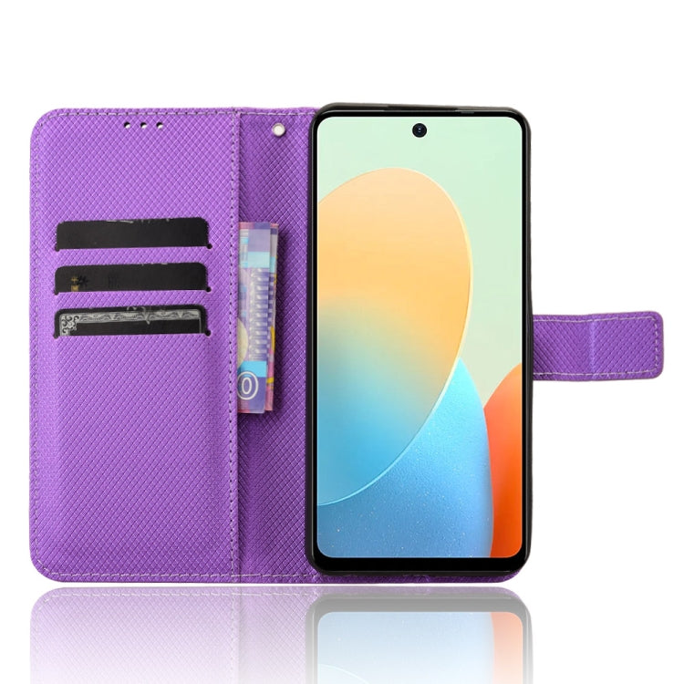 For Tecno Spark Go 2024 Diamond Texture Leather Phone Case(Purple)