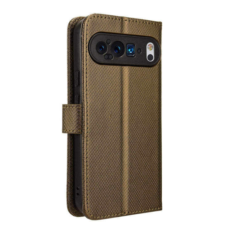 For Google Pixel 9 Pro Diamond Texture Leather Phone Case(Brown)