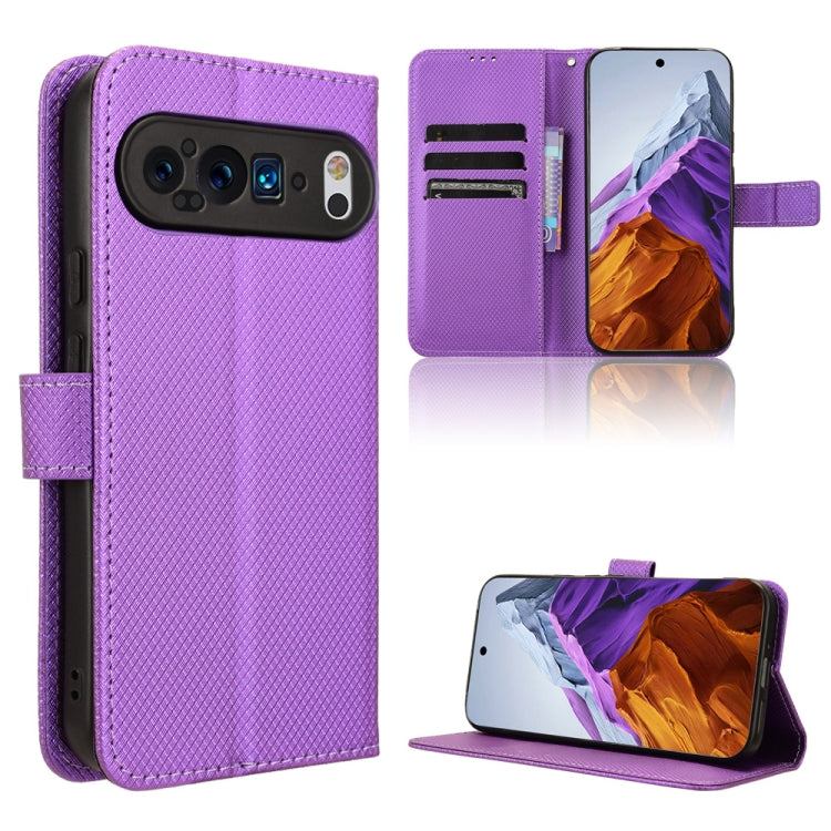 For Google Pixel 9 Pro Diamond Texture Leather Phone Case(Purple)