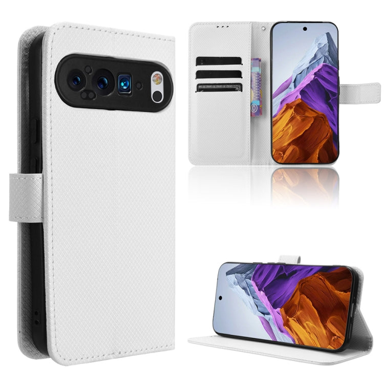 For Google Pixel 9 Diamond Texture Leather Phone Case(White)