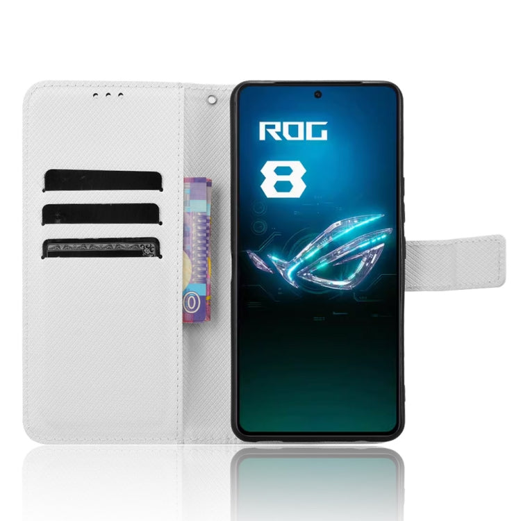 For Asus ROG Phone 8 Diamond Texture Leather Phone Case(White)