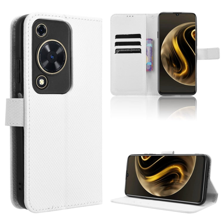 For Huawei nova Y72 4G Diamond Texture Leather Phone Case(White)