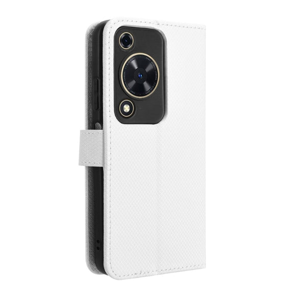 For Huawei nova Y72 4G Diamond Texture Leather Phone Case(White)