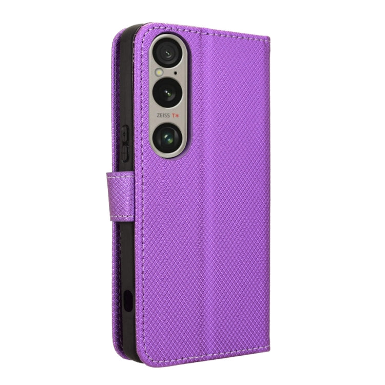 For Sony Xperia 1 VI 2024 Diamond Texture Leather Phone Case(Purple)