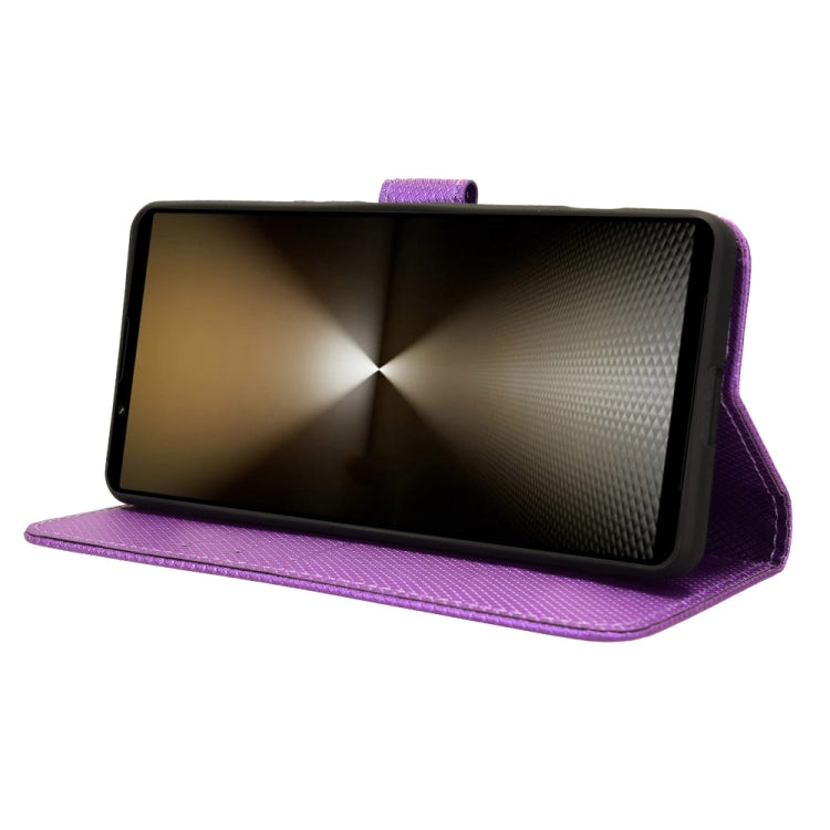 For Sony Xperia 1 VI 2024 Diamond Texture Leather Phone Case(Purple)