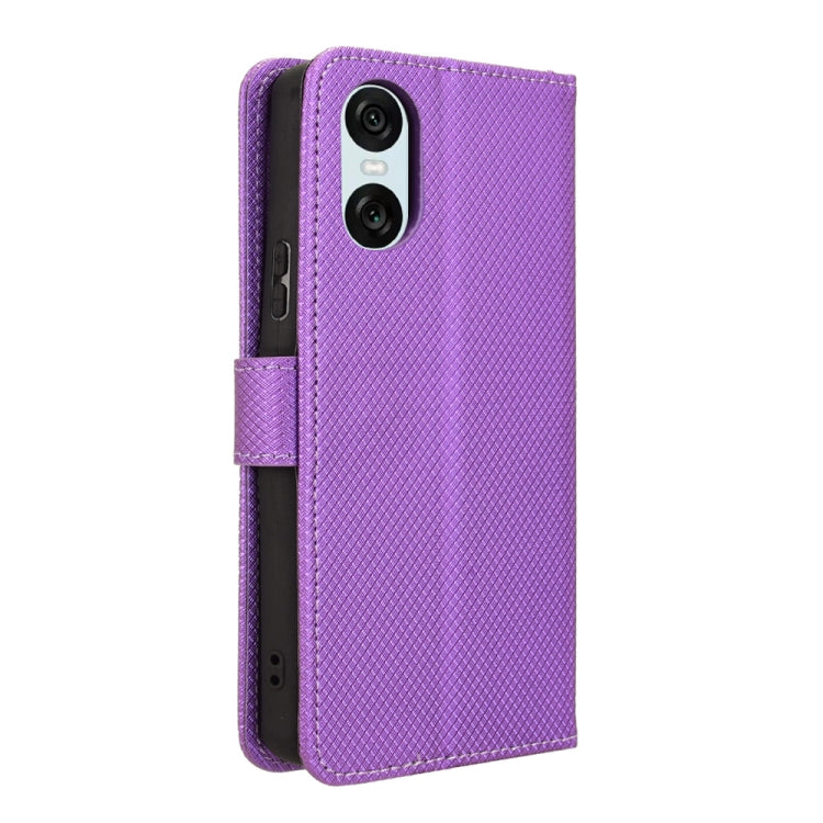 For Sony Xperia 10 VI 2024 Diamond Texture Leather Phone Case(Purple)