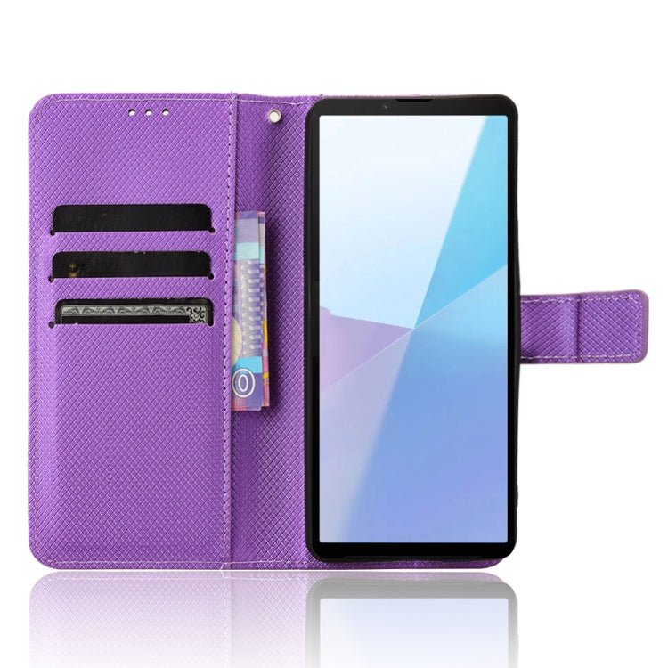 For Sony Xperia 10 VI 2024 Diamond Texture Leather Phone Case(Purple)